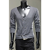Men's Double Breasted Cardigan with Pocket Detail