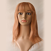 Capless 14 Inch Silky Straight 100% Indian Remy Hair Wigs