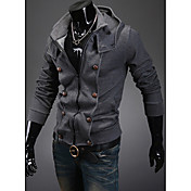 Mænds Zip Up dobbelt breasted Fleece Hoodie Jacket