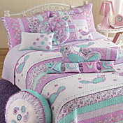 4PCS Bird Pattern Quilted Cotton Full Duvet Cover Set
