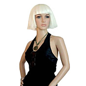 Capless High Quality Synthetic Short Straight White Hair Wigs