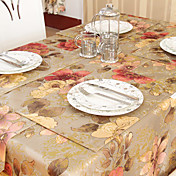 Set Of 4 Country Multi-color Floral Polyester Print Placemats