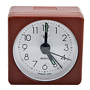 Plastic Square Analog Alarm Clock (Brown)