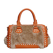 Women's Euramerican Furry PU Satchel(37*32*10cm)