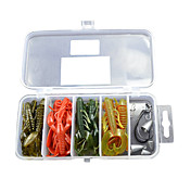 Soft Bait Shrimp / Worm / Hook / Fischköder Packs (26pcs) (Farbe Random)