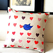 querida moderno e pássaro algodão / linho fronha decorativo