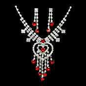 Liga lindo com strass Set Mulher jóias, incluindo colar, brincos