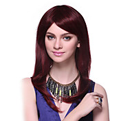 Capless 100% Human Hair Long Straight Red Hair Wigs