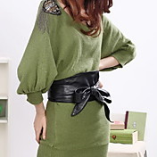 Damen Super Wide Pure Color Ledergürtel
