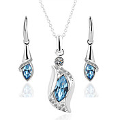 Gorgeous 18K Plated With Crystal Women's Jewelry Set Including Necklace,Earrings (More Colors)