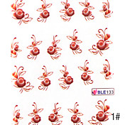 3PCS Wasser Transfer Printing Nail Stickers NO.15 (verschiedene Farben)