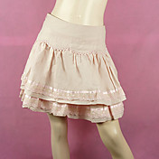 Short Pink Cotton Sweet Lolita Skirt with Lace