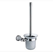 Contemporary Style Chrome Finish Brass Toilet Brush Holder