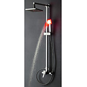 Einhand zeitgenössischen Farbwechsel LED Dusche Wasserhahn mit 8-Zoll-Duschkopf Handbrause +