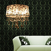180W Traditional Chandelier with 3 Lights and Crystal Beaded Pendants