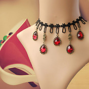 Súper Tassel Impresionante Collar Gargantilla con rubíes artificiales