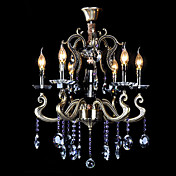 Crystal Ceiling Light met Amethyst Hanger in Candle Feature