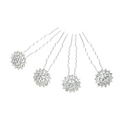 Snowflake  Alloy With Rhinestone Women's Hairpins,4 Pieces Per Lot