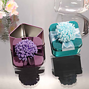 Cuboid Metal Favor Tin With Flowers - Set of 6 (More Colors)