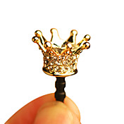 Chapado en oro Royal Crown anti-polvo para auriculares Jack para iPhone 4/4S