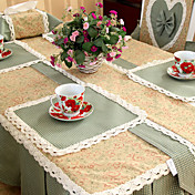 Country Polyester Cotton Blend Jacquard Red Floral Table Cloths