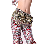 Performance Dancewear Velvet Leopard Printed with Coins Belly Dance Belt For Ladies