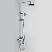 Chrome Finish Contemporary Style Wall Mounted Duscharmatur mit Durchmesser 20cm Duschkopf + Handbrause