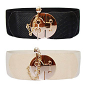 Vintage mulheres Golden Chain Buckle cinta elástica