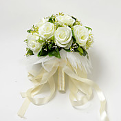 elegant rund form satin bryllup buket