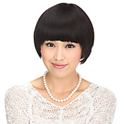 100% Human Hair Capless Black Wavy Short Hair Wig