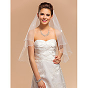 Enstrengede Elbow Wedding Veil med tunget kant