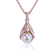 Oro 18K Chic La Plata Collar de Perlas de la Mujer