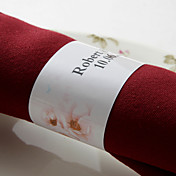 Personalisierte Paper Napkin Ring - Pretty Flowers (Set von 50)