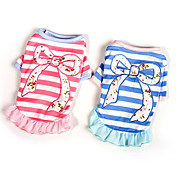 Flowery Bowknot and Stripe Pattern Dresses for Dogs (Assorted Color,XS-XL)