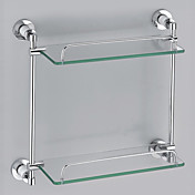 Finitura cromata in ottone stile moderno parete montato doppio vetro Livelli Scaffale