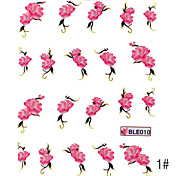 3PCS Wasser Transfer Printing Nail Stickers NO.5 (verschiedene Farben)