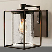 60W Modern Wall Light with Glass Shade and Metal Bracket