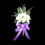 Élégant satin / coton de forme libre Boutonnière