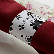 Personalisierte Paper Napkin Ring - Black Flower (Set von 50)