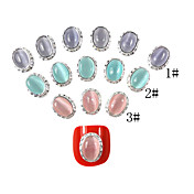 10PCS 3D Alloy Finger Nail Decorations Opal  (Assorted Color)
