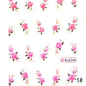 3PCS Wasser Transfer Printing Nail Stickers NO.18 (verschiedene Farben)