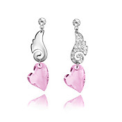 Fashion Alloy Heart Cut Crystal Chandeliar Earrings(More Colors)