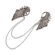 Vintage Alloy Wings Pattern Collar Chain Brooch