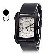 Unisex da polso al quarzo PU Stile Orologio analogico (Nero)