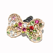 3.5mm Colorful Zircon Bowknot Pattern Anti-dust Earphone Jack