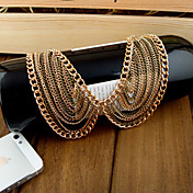 Kvinners Collar Shape Layered Golden Chain Necklace