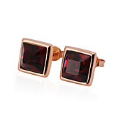 Classic Rose Gold / Platinum Plated Square Crystal Earrings (More Colors)