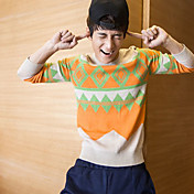 Men's Round Color Block Knitwear Sweater