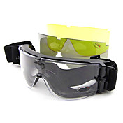 X800 Black PVC Wind Resistant Glasses with 3 Pair of Lens