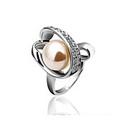 Gorgeous Rose Gold / Platinum Plated Pearl Ring (Flere farger)